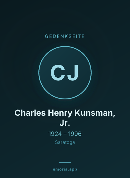 Gedenkportrait von Charles Henry Kunsman, Jr.