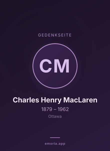 Gedenkportrait von Charles Henry MacLaren