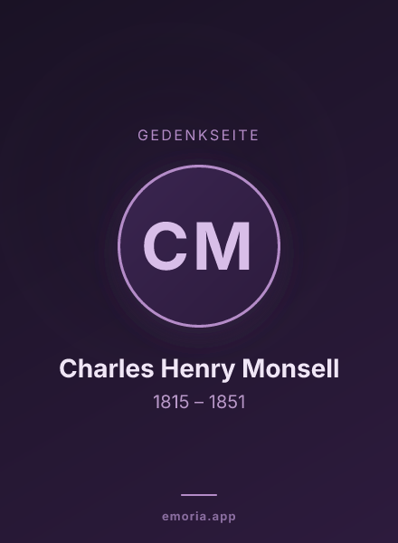 Gedenkportrait von Charles Henry Monsell
