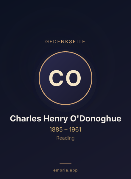 Gedenkportrait von Charles Henry O'Donoghue