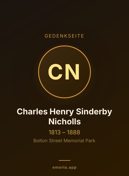 Gedenkportrait von Charles Henry Sinderby Nicholls