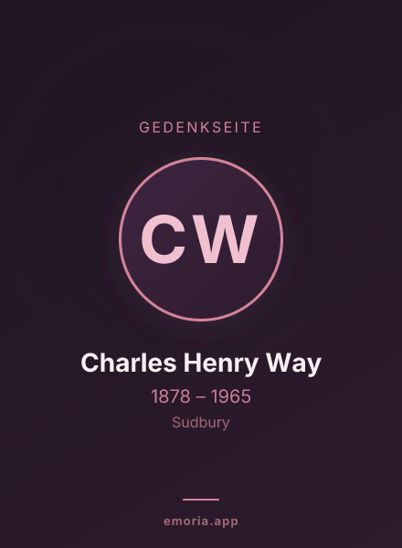 Gedenkportrait von Charles Henry Way