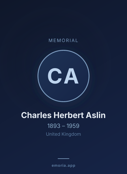 Memorial portrait of Charles Herbert Aslin