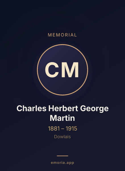 Memorial portrait of Charles Herbert George Martin