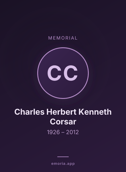 Memorial portrait of Charles Herbert Kenneth Corsar