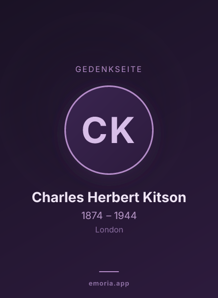 Gedenkportrait von Charles Herbert Kitson