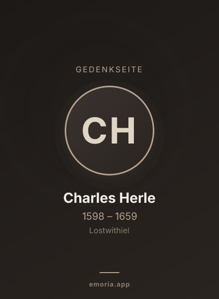 Gedenkportrait von Charles Herle