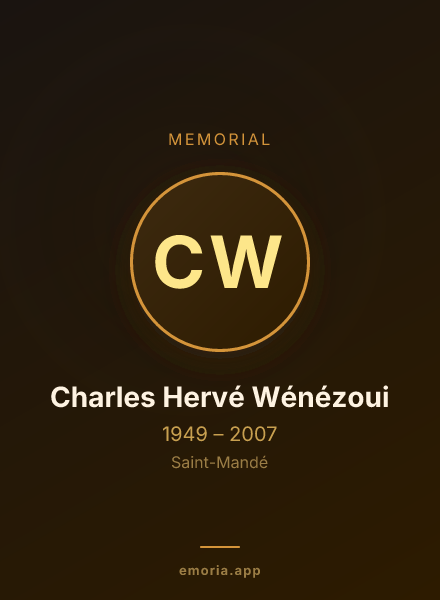 Memorial portrait of Charles Hervé Wénézoui