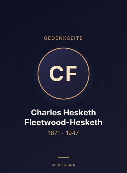 Gedenkportrait von Charles Hesketh Fleetwood-Hesketh