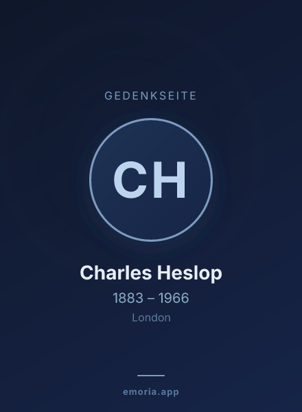 Gedenkportrait von Charles Heslop