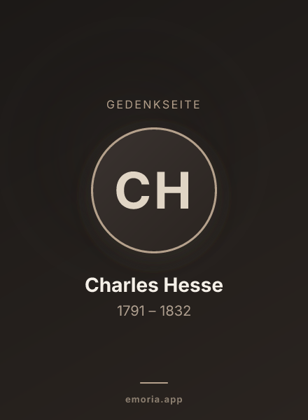 Gedenkportrait von Charles Hesse