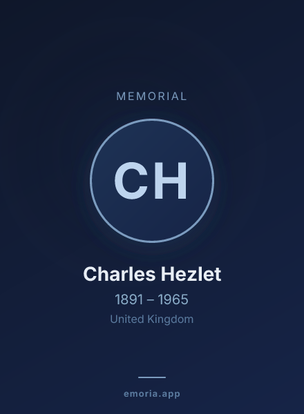 Memorial portrait of Charles Hezlet