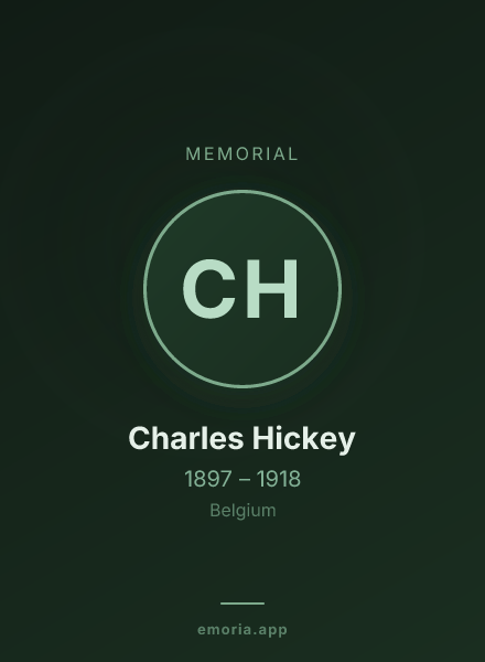 Memorial portrait of Charles Hickey