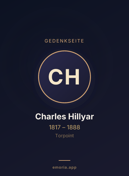 Gedenkportrait von Charles Hillyar