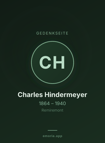 Gedenkportrait von Charles Hindermeyer