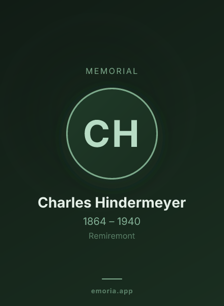 Memorial portrait of Charles Hindermeyer