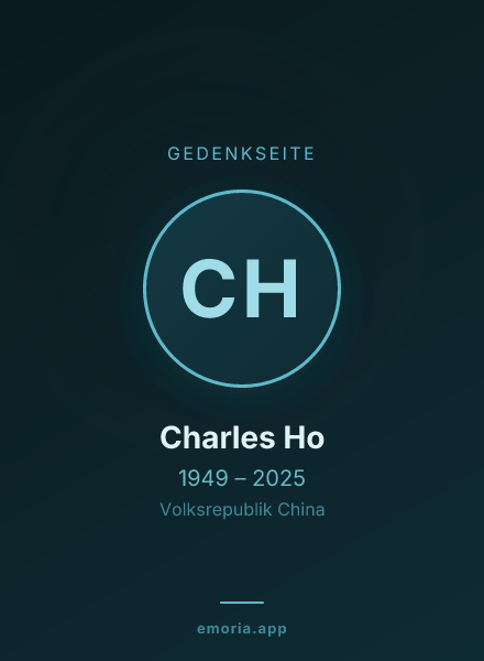 Gedenkportrait von Charles Ho