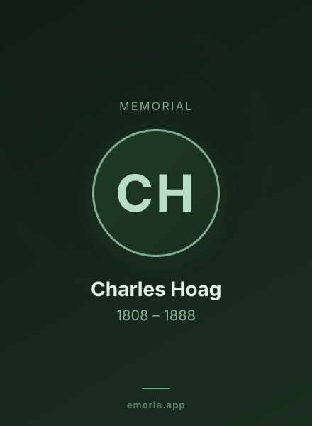 Memorial portrait of Charles Hoag