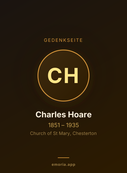 Gedenkportrait von Charles Hoare