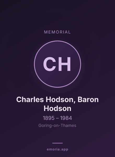 Memorial portrait of Charles Hodson, Baron Hodson