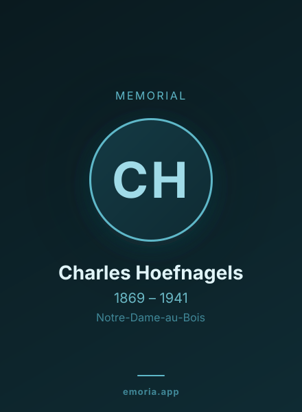 Memorial portrait of Charles Hoefnagels