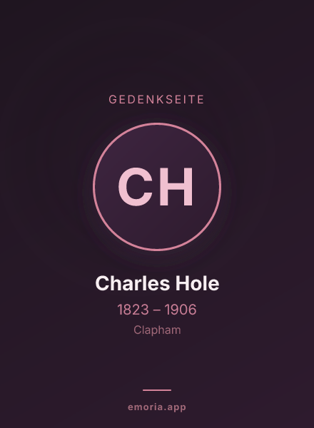 Gedenkportrait von Charles Hole
