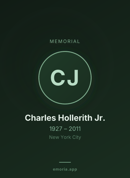 Memorial portrait of Charles Hollerith Jr.