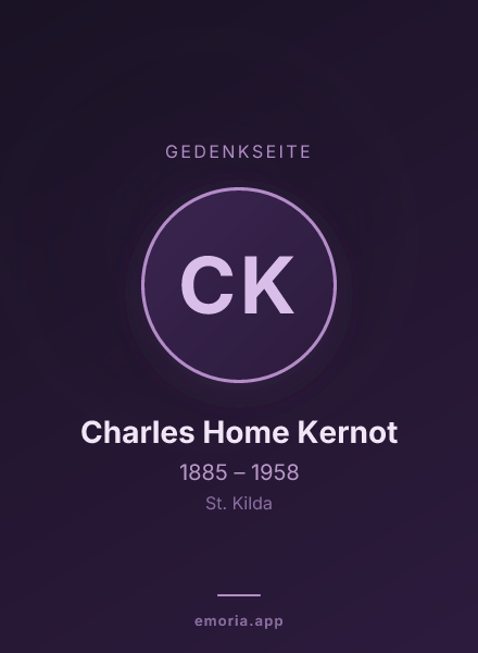 Gedenkportrait von Charles Home Kernot