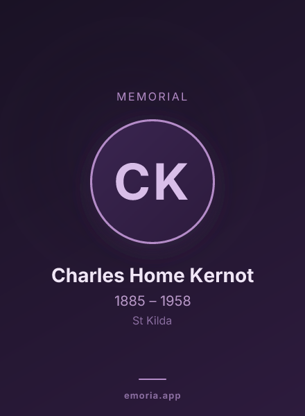Memorial portrait of Charles Home Kernot