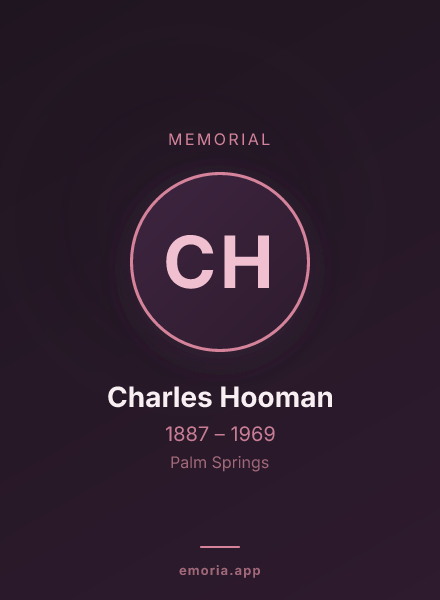 Memorial portrait of Charles Hooman