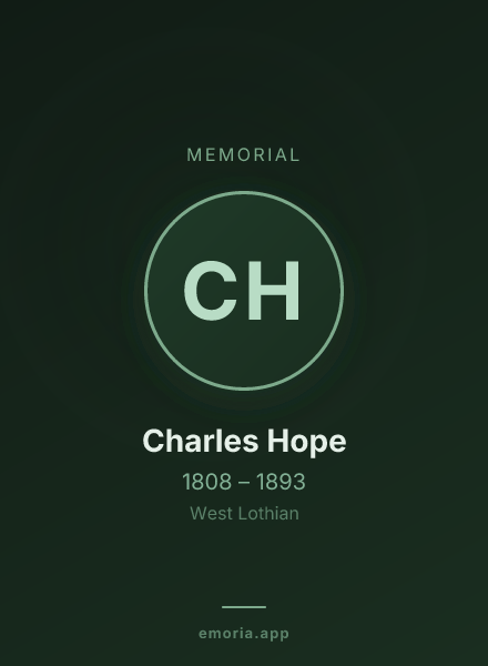 Memorial portrait of Charles Hope