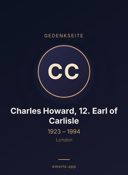 Gedenkportrait von Charles Howard, 12. Earl of Carlisle