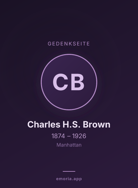 Gedenkportrait von Charles H.S. Brown