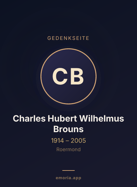 Gedenkportrait von Charles Hubert Wilhelmus Brouns