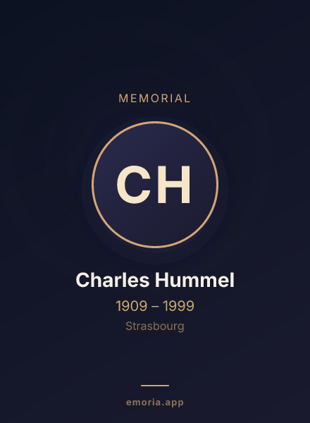 Memorial portrait of Charles Hummel
