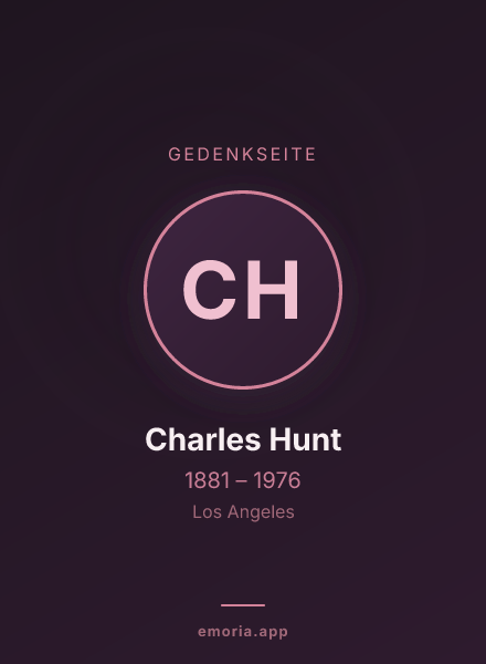 Gedenkportrait von Charles Hunt