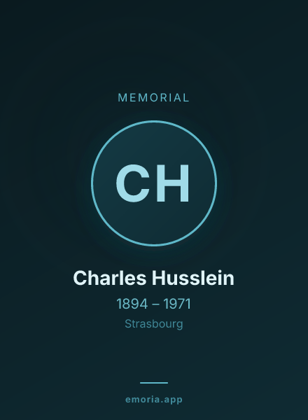 Memorial portrait of Charles Husslein