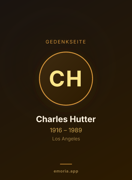 Gedenkportrait von Charles Hutter