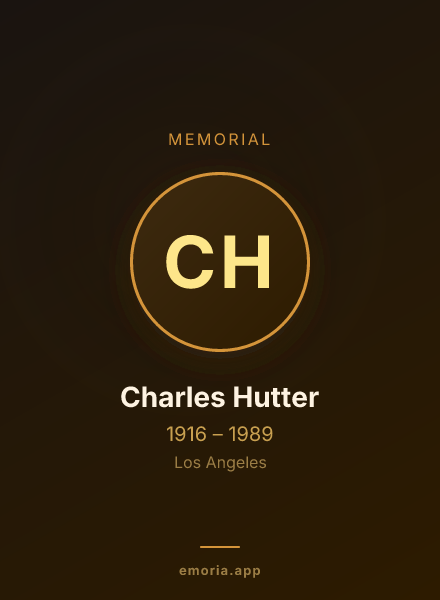 Memorial portrait of Charles Hutter