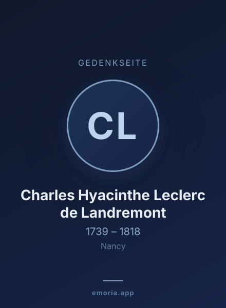 Gedenkportrait von Charles Hyacinthe Leclerc de Landremont