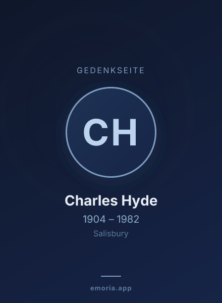 Gedenkportrait von Charles Hyde