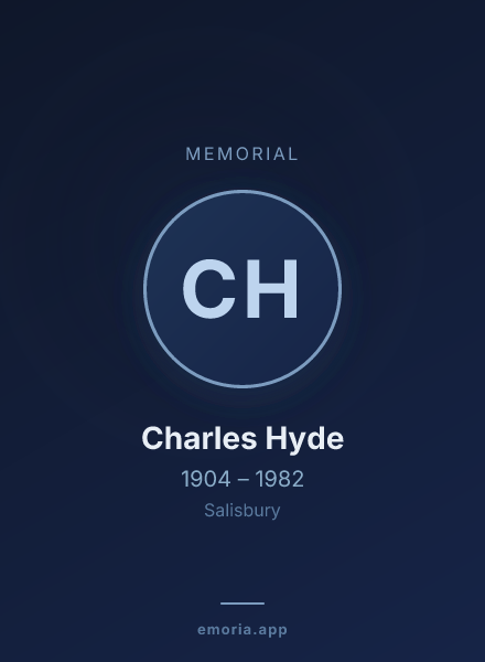 Memorial portrait of Charles Hyde