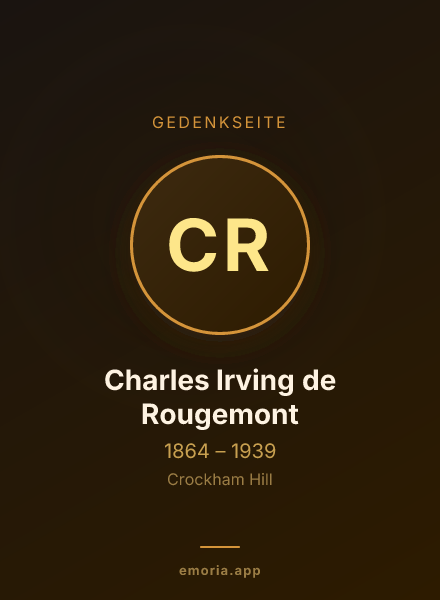 Gedenkportrait von Charles Irving de Rougemont