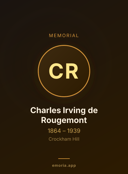 Memorial portrait of Charles Irving de Rougemont