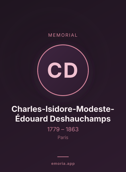 Memorial portrait of Charles-Isidore-Modeste-Édouard Deshauchamps