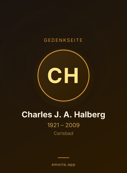 Gedenkportrait von Charles J. A. Halberg