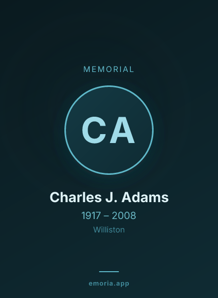 Memorial portrait of Charles J. Adams