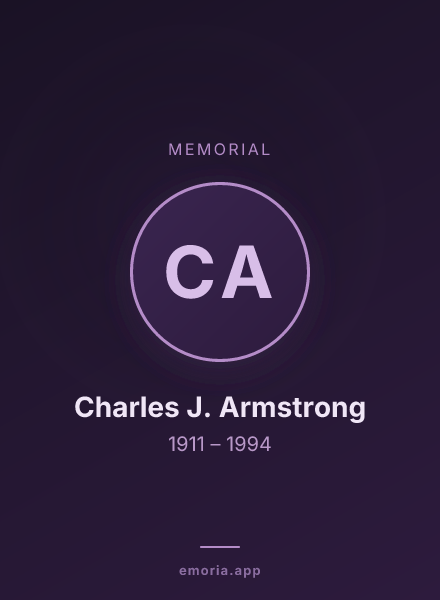 Memorial portrait of Charles J. Armstrong