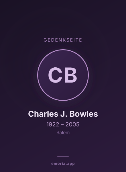 Gedenkportrait von Charles J. Bowles