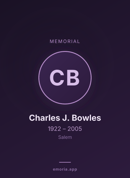 Memorial portrait of Charles J. Bowles